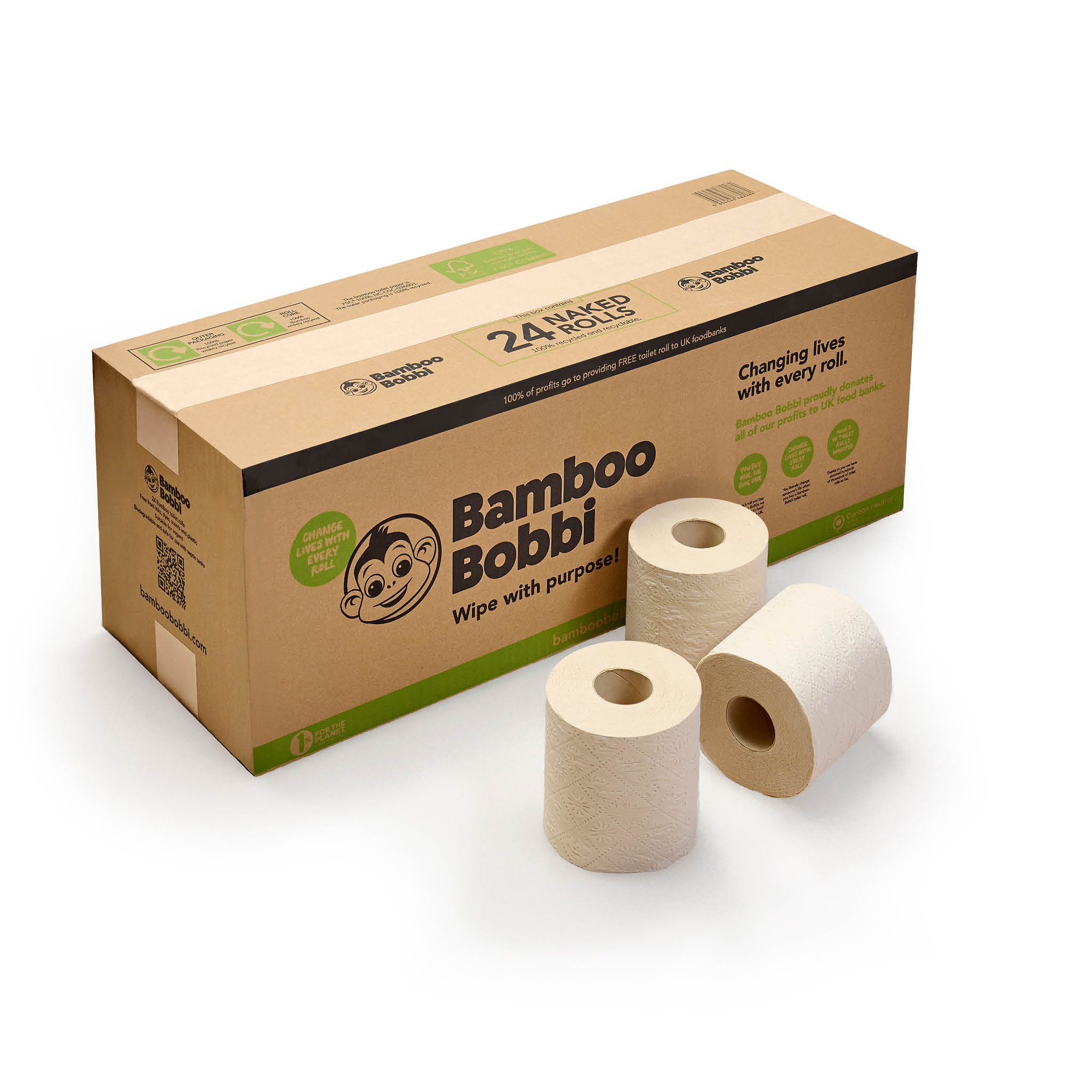 24 Rolls Bamboo Bobbi Toilet Roll