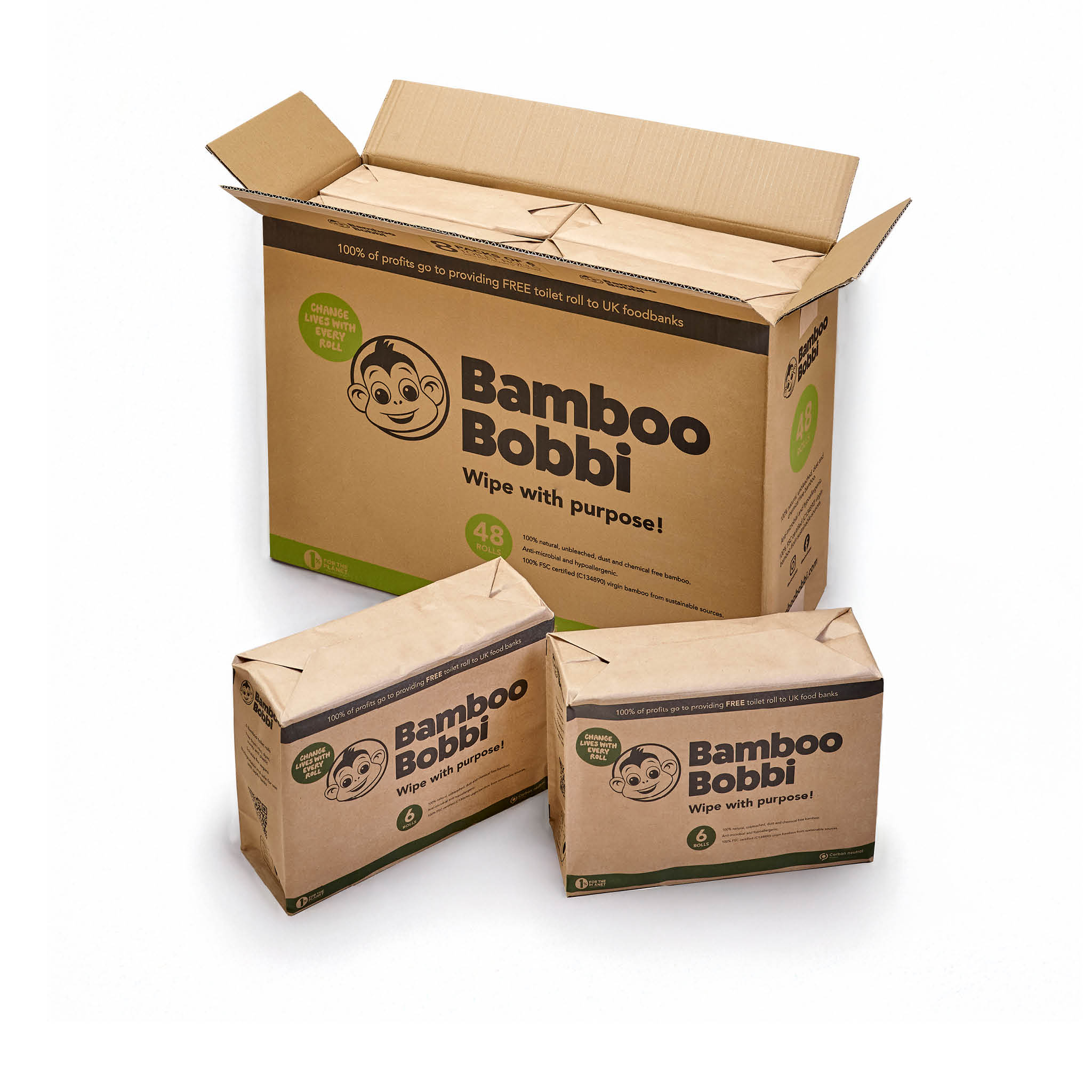 48 Pack - Bamboo Bobbi Toilet Roll